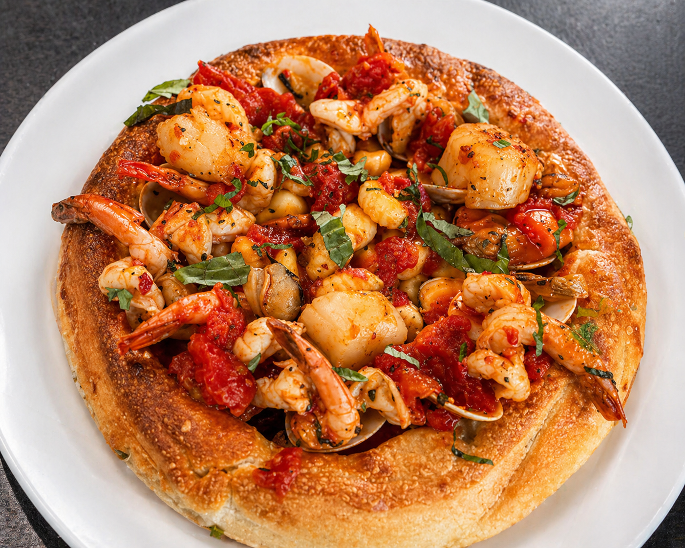 Seafood fra diavolo pizza from Frankie & Augie'Z